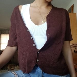 Vintage short sleeve button up sweater.